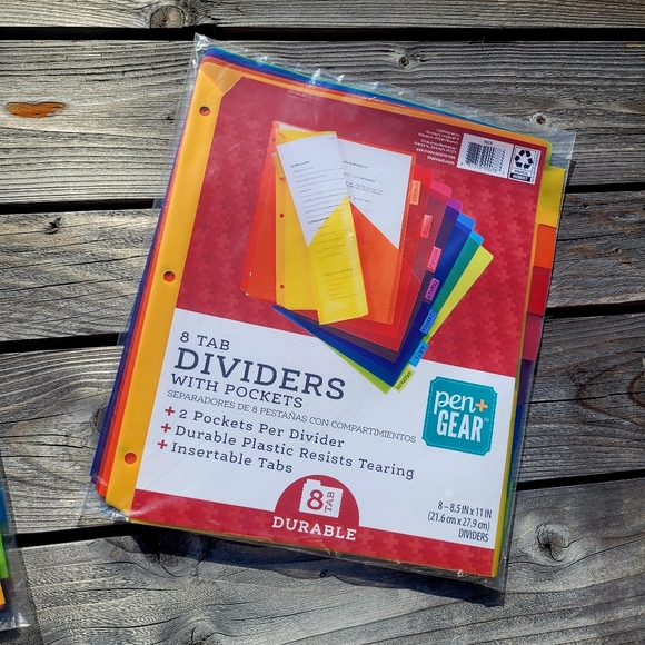 Pen+Gear 8 Tab Dividers w/Pockets - Picture 6 of 7